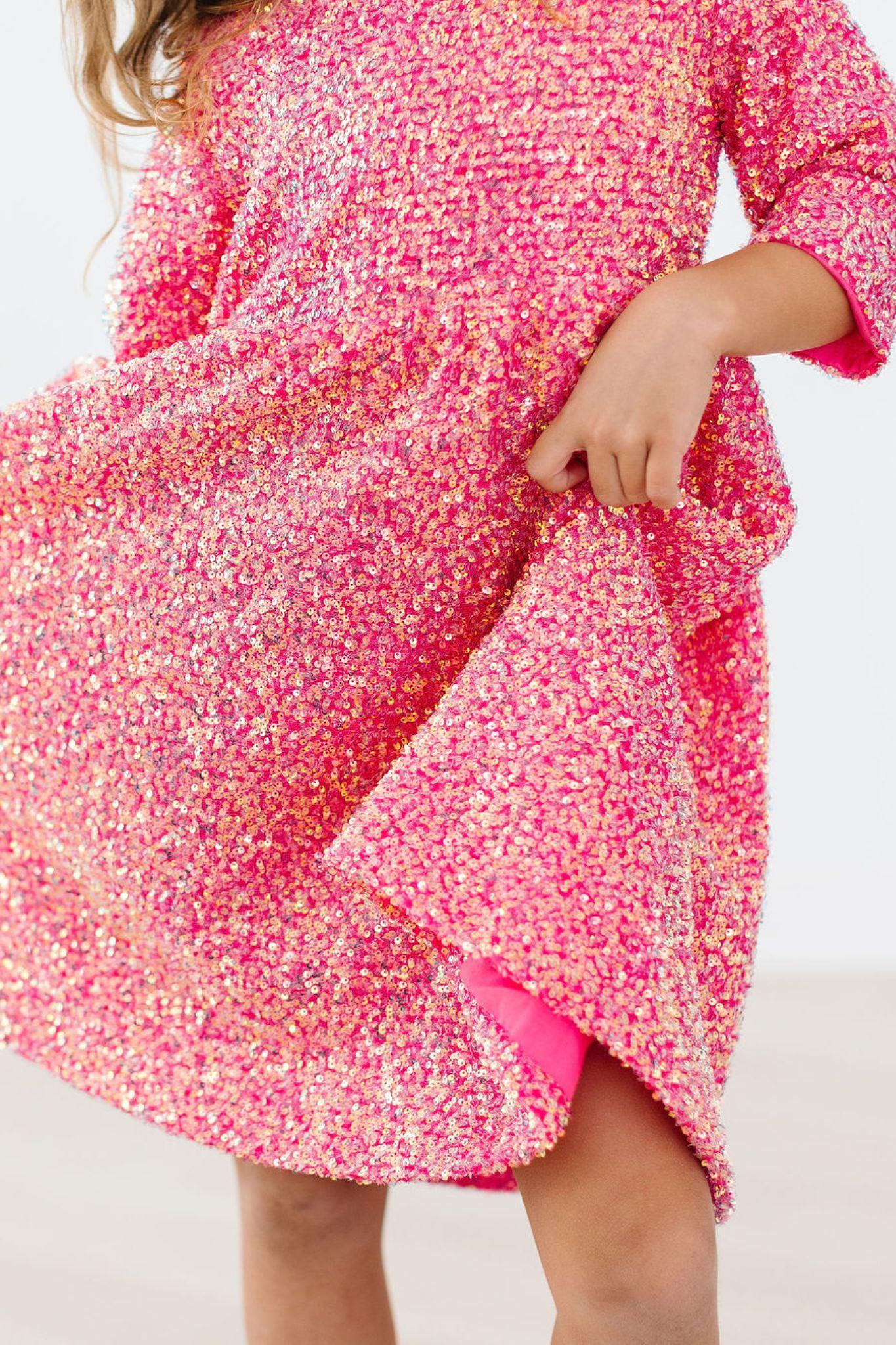 SALE Hot Pink Sequin Dress