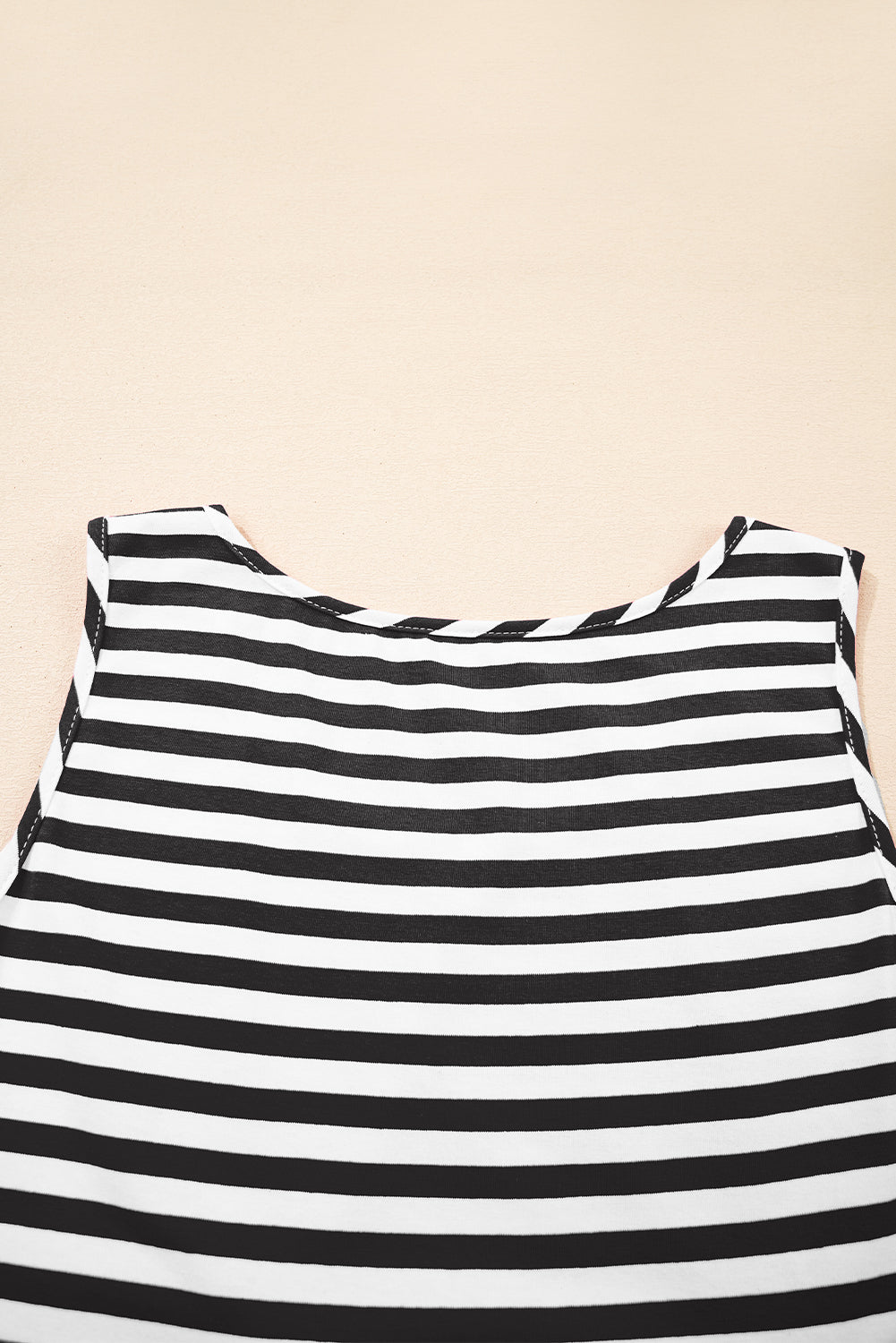 Stripe Sleeveless Tiered Mini Dress