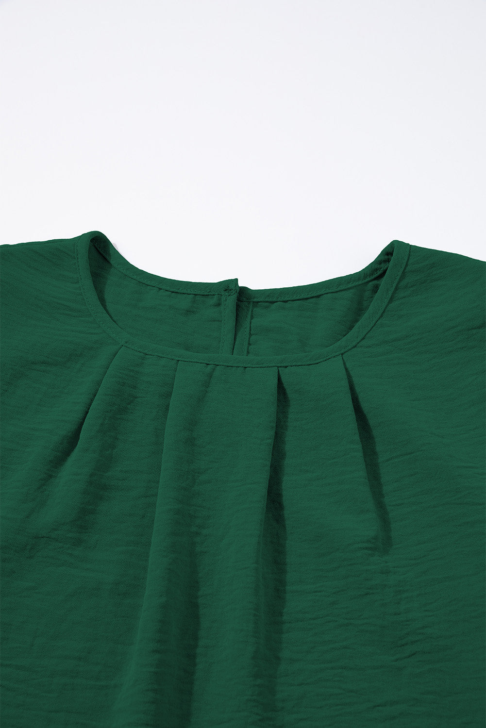 Pleated Flounce Sleeve Textured Blouse
