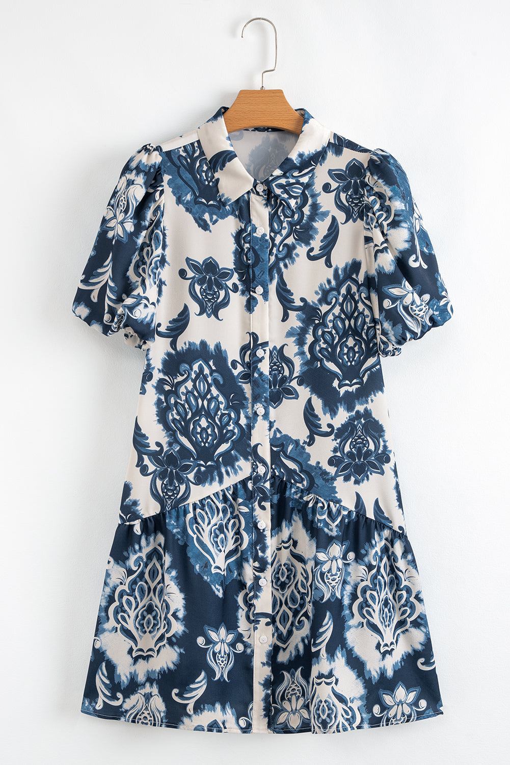 Boho Floral Buttoned Mini Dress