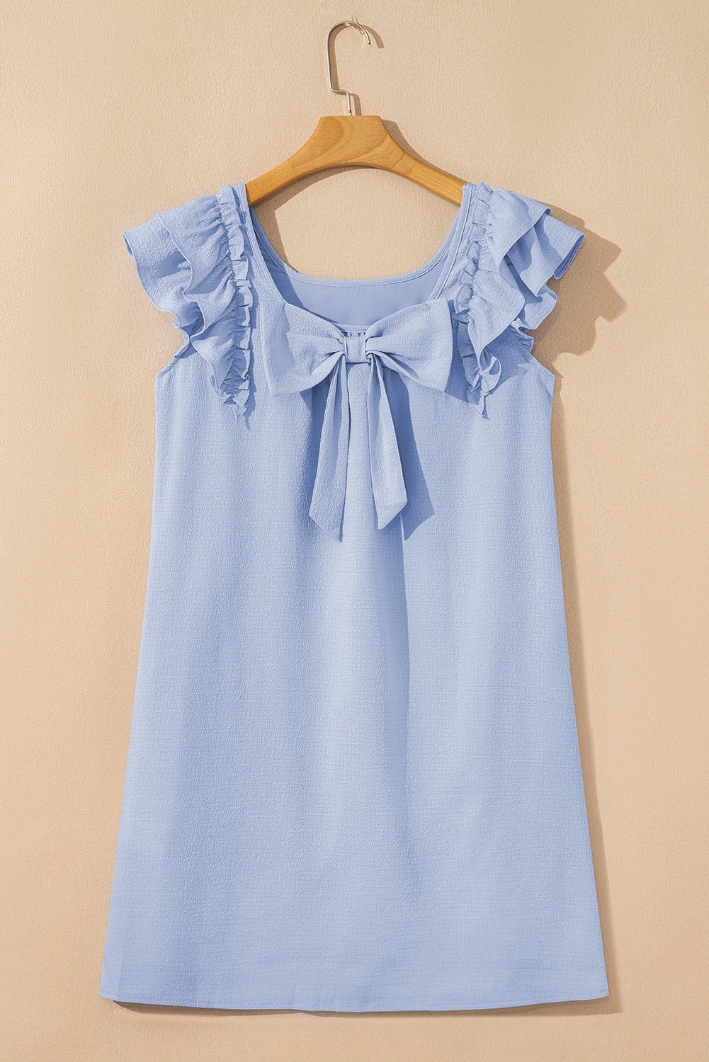 Textured Bow Back Mini Dress