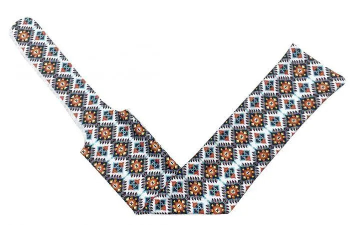 Orange & Teal southwest Lycra printed slip on tail bag
