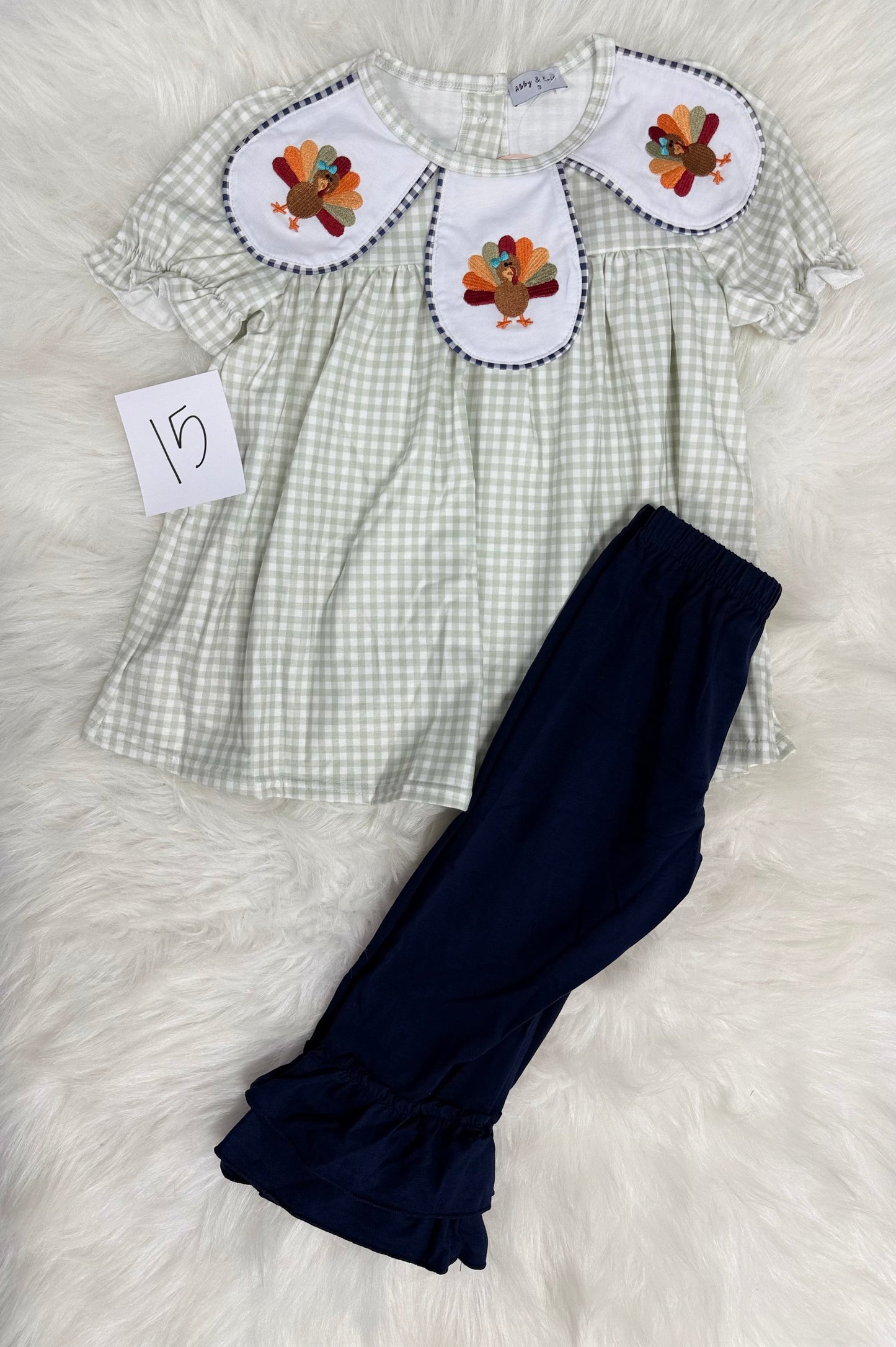 Sage Gingham Thanksgiving Set (#15)