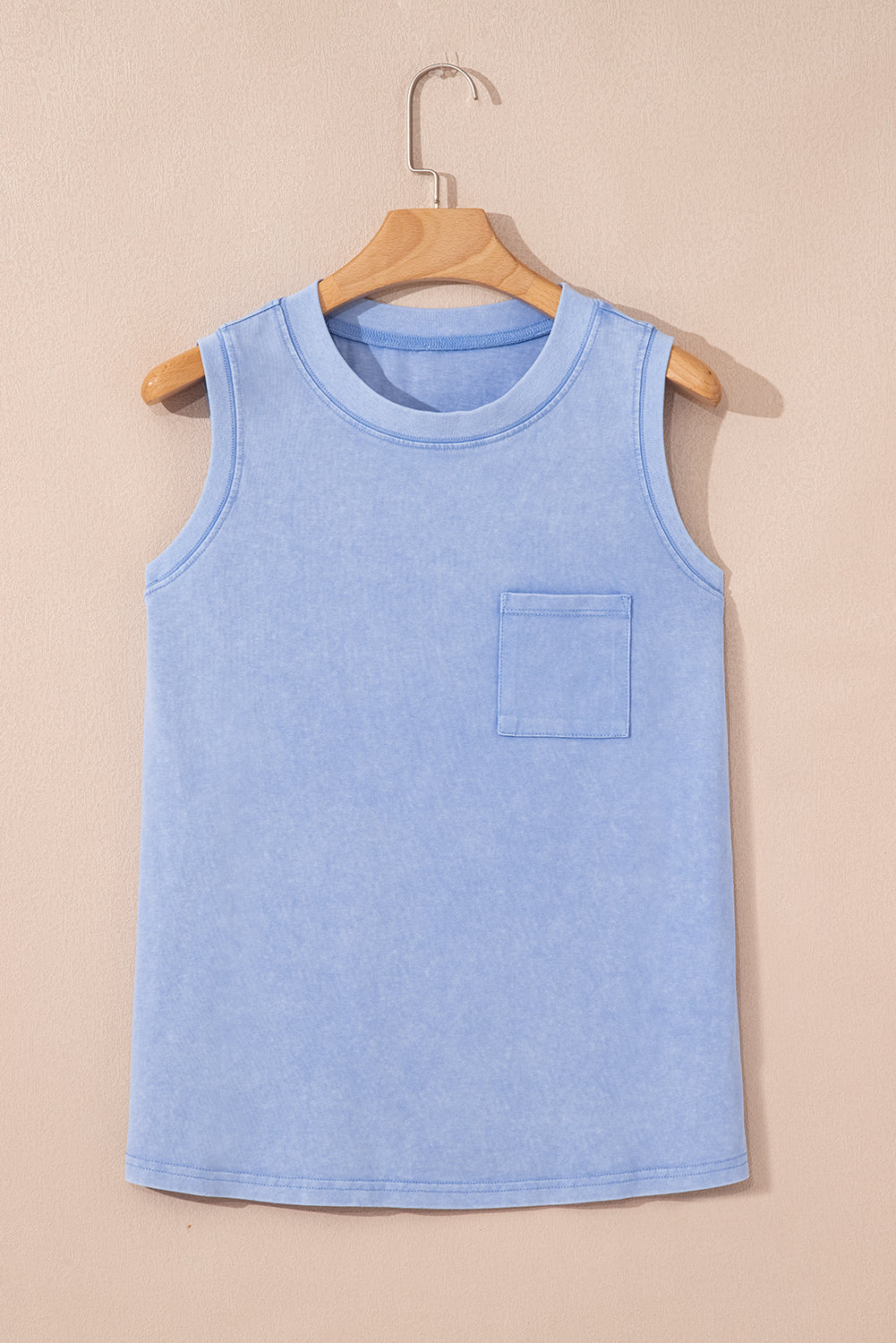 Mineral Wash Chest Pocket Tank Top
