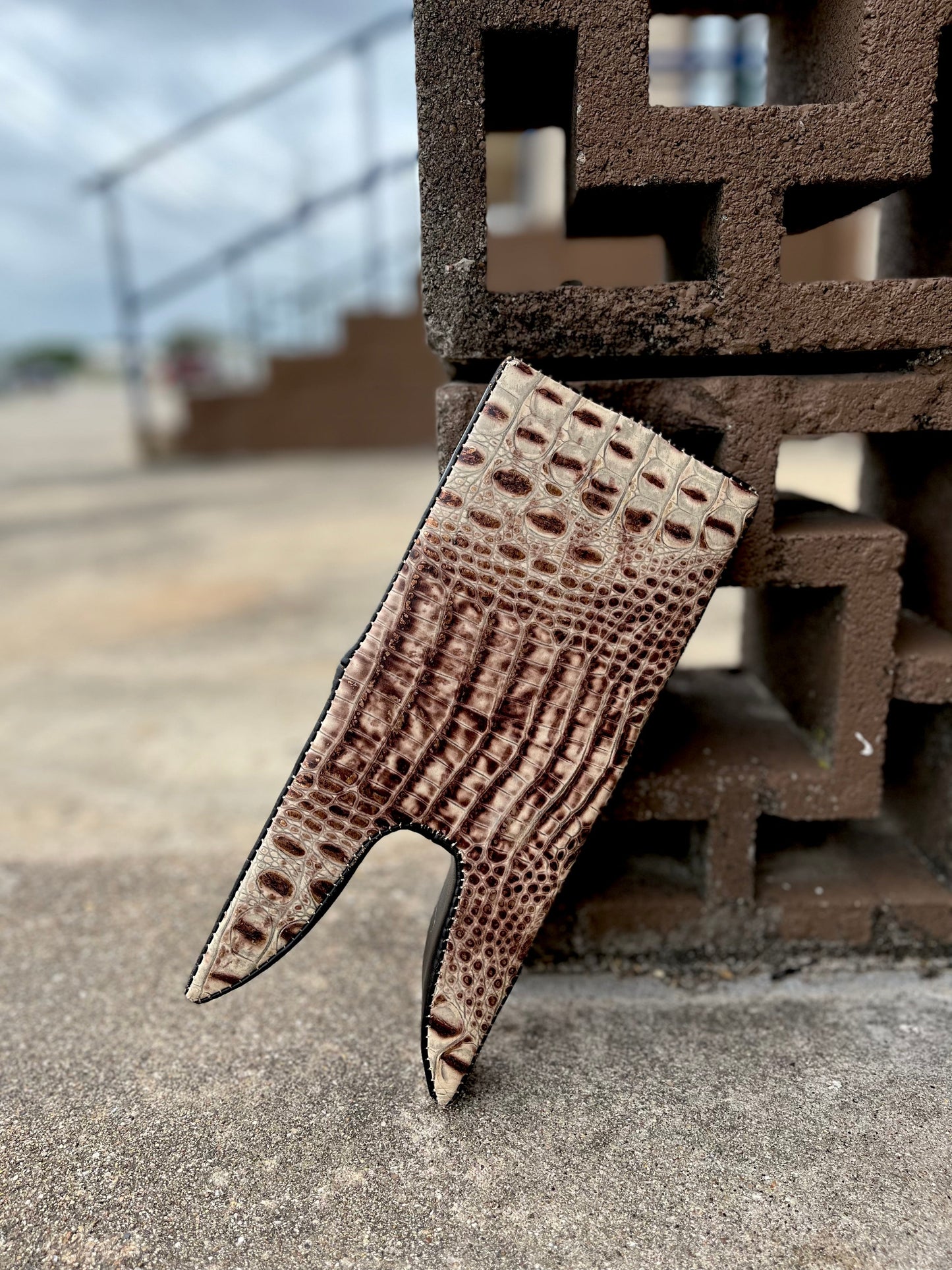 White caiman boot jack
