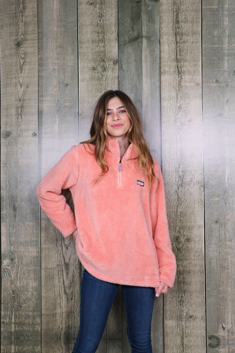 Simply Classic Sherpa Peach - Pullover - F23 - Simply Southern