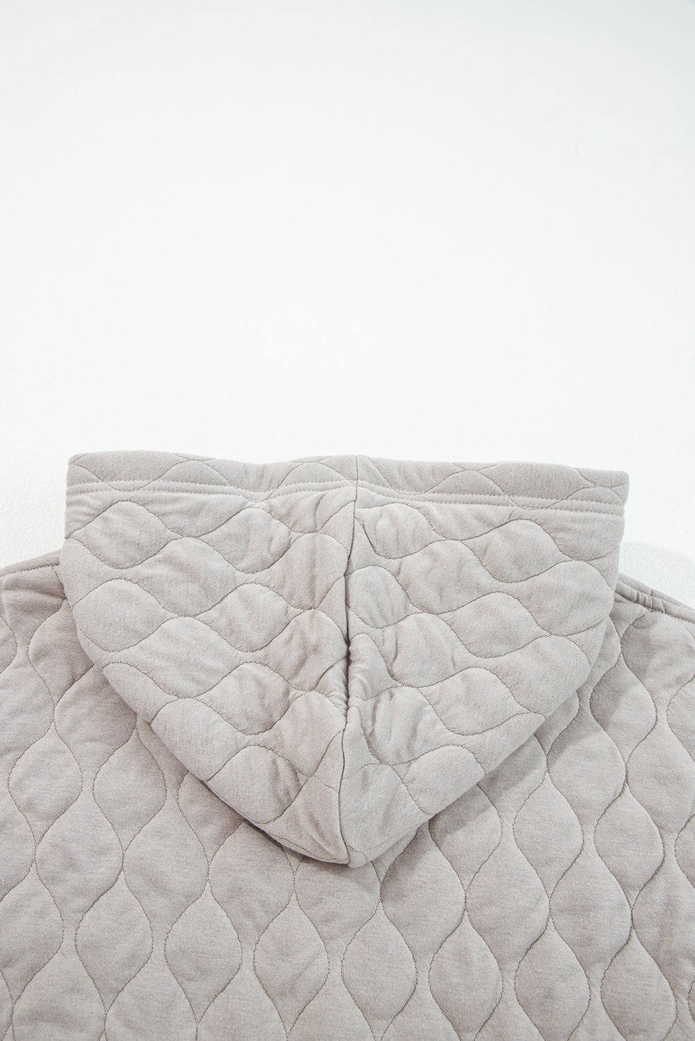 Plus Size Solid Quilted Quarter Zip Hoodie
