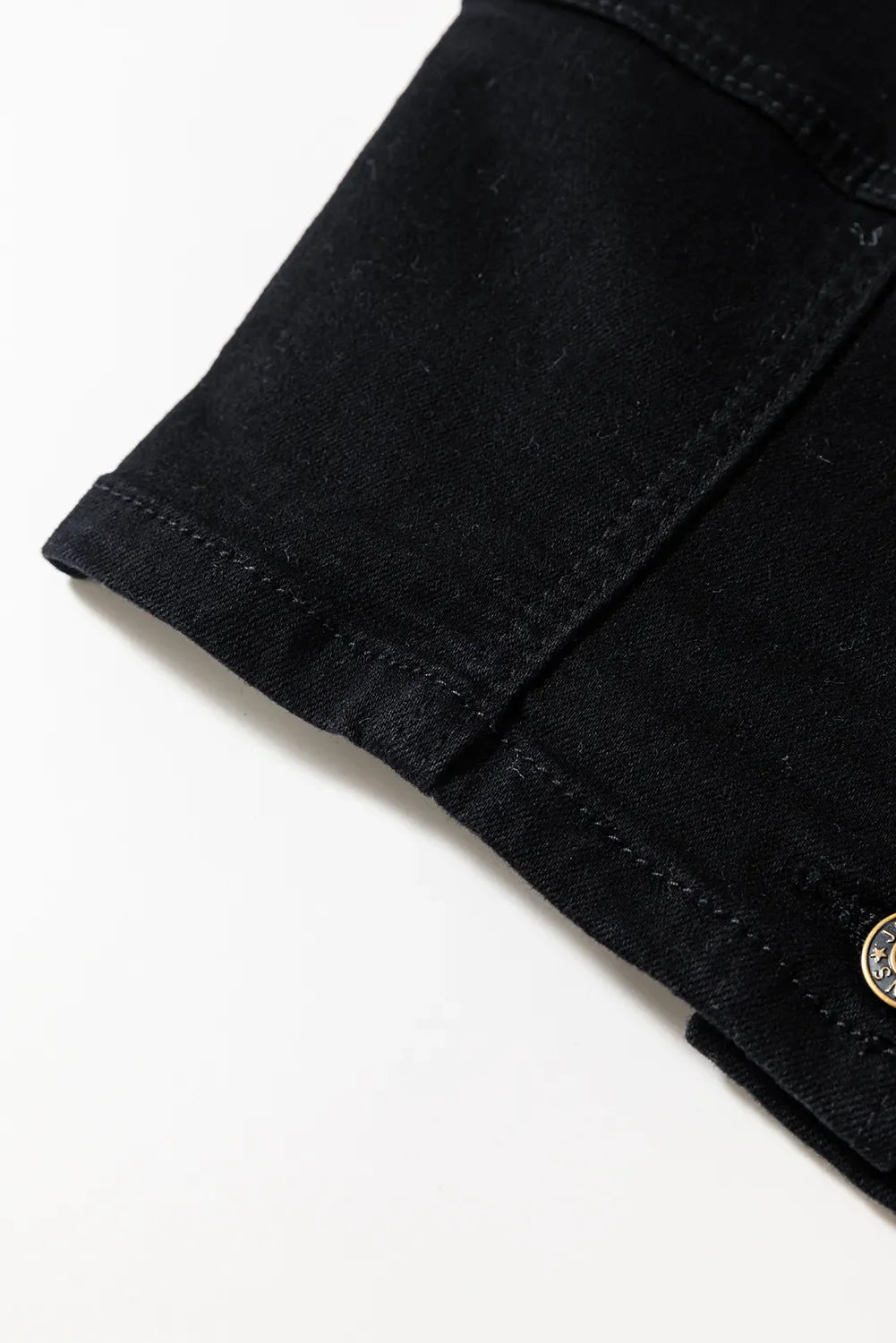 Acid Wash Buttoned Cropped Slim Denim Tank Top