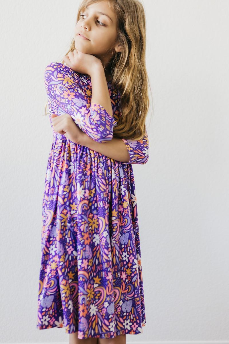 No Bad Days 3/4 Sleeve Pocket Twirl Dress