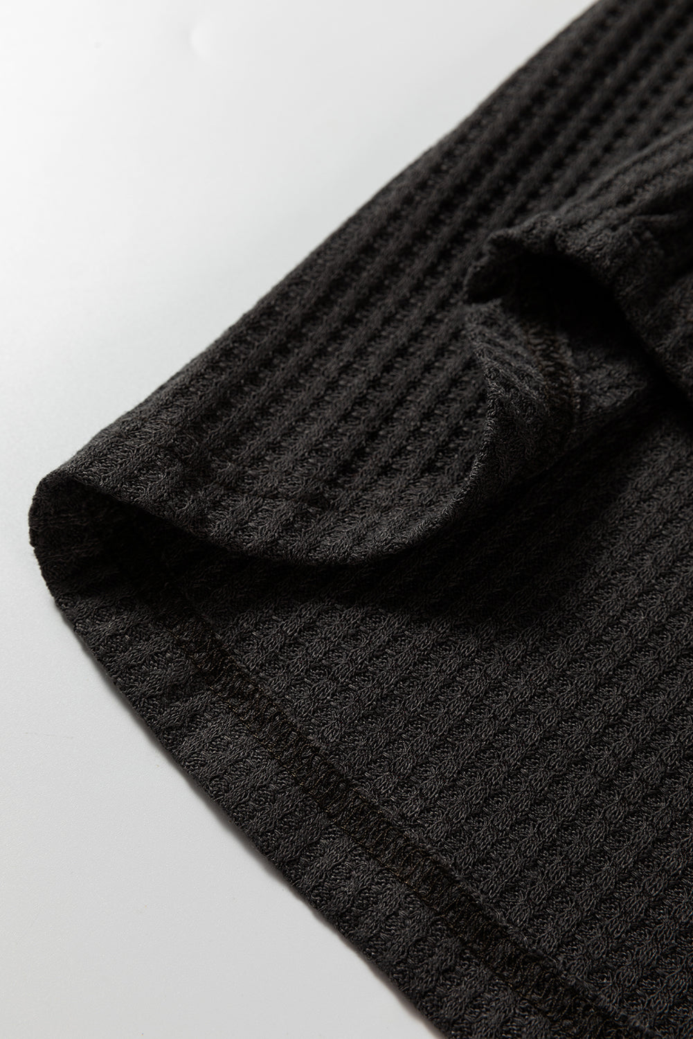 Waffle Knit Patchwork Half-Zip Sweatshirt