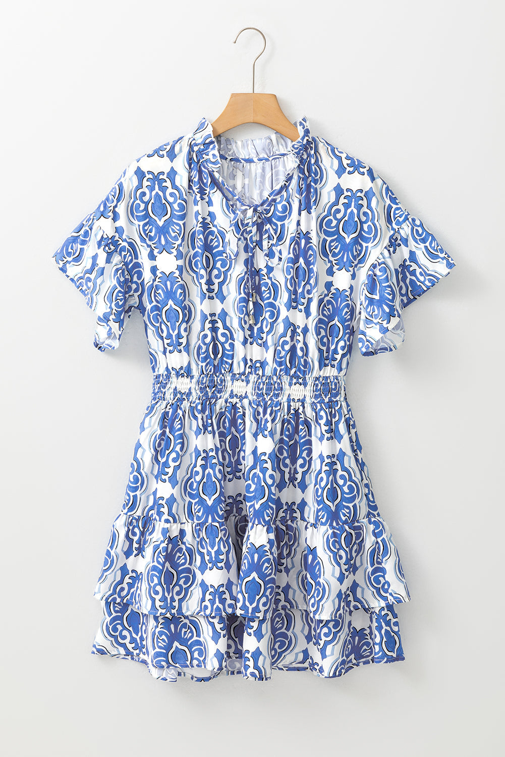 Vintage Floral Ruffle Sleeve Dress