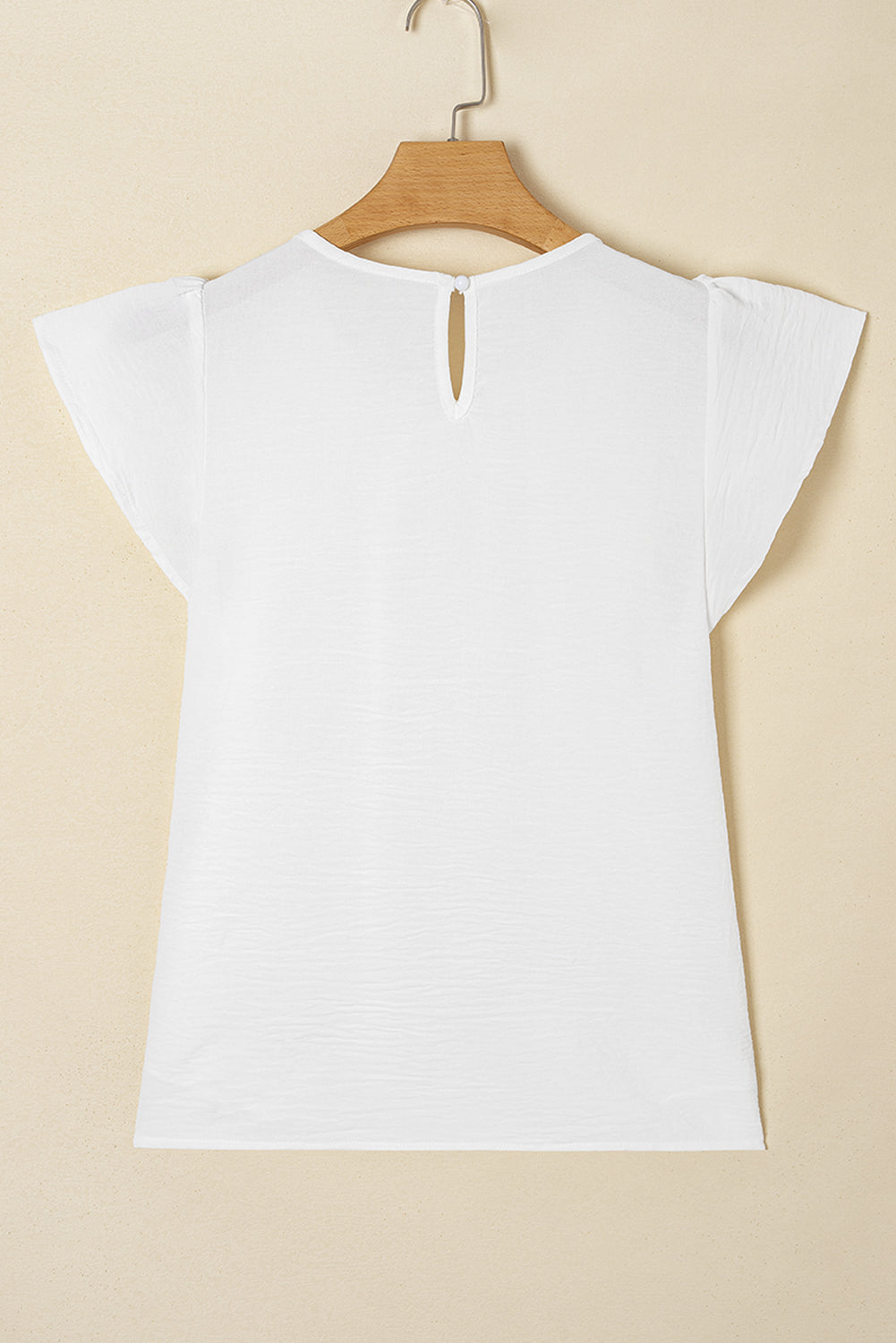 Pleated Flounce Sleeve Textured Blouse