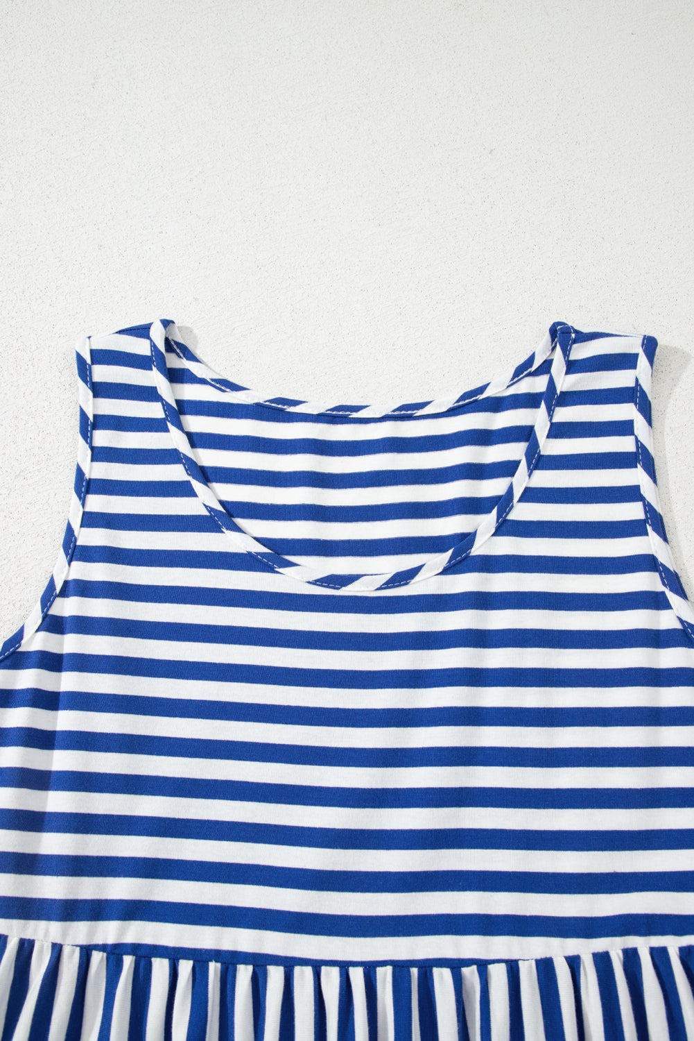 Stripe Sleeveless Tiered Mini Dress