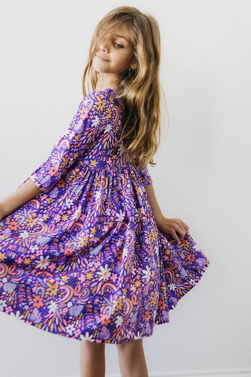 No Bad Days 3/4 Sleeve Pocket Twirl Dress
