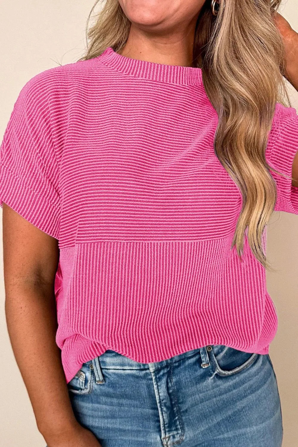 Mock Neck Short Sleeve T-Shirt