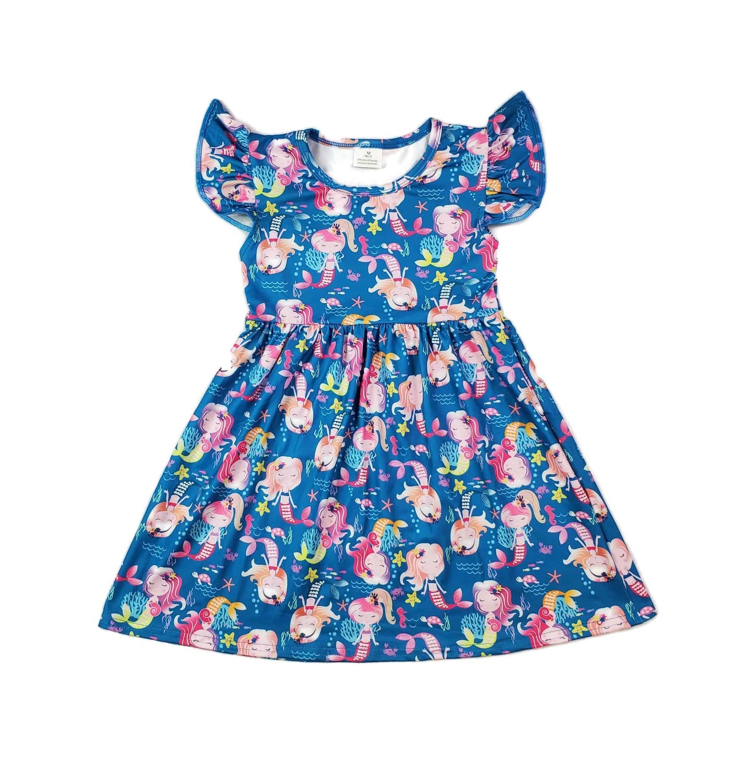 Ocean Friends Milk Silk Long Flutter Dress