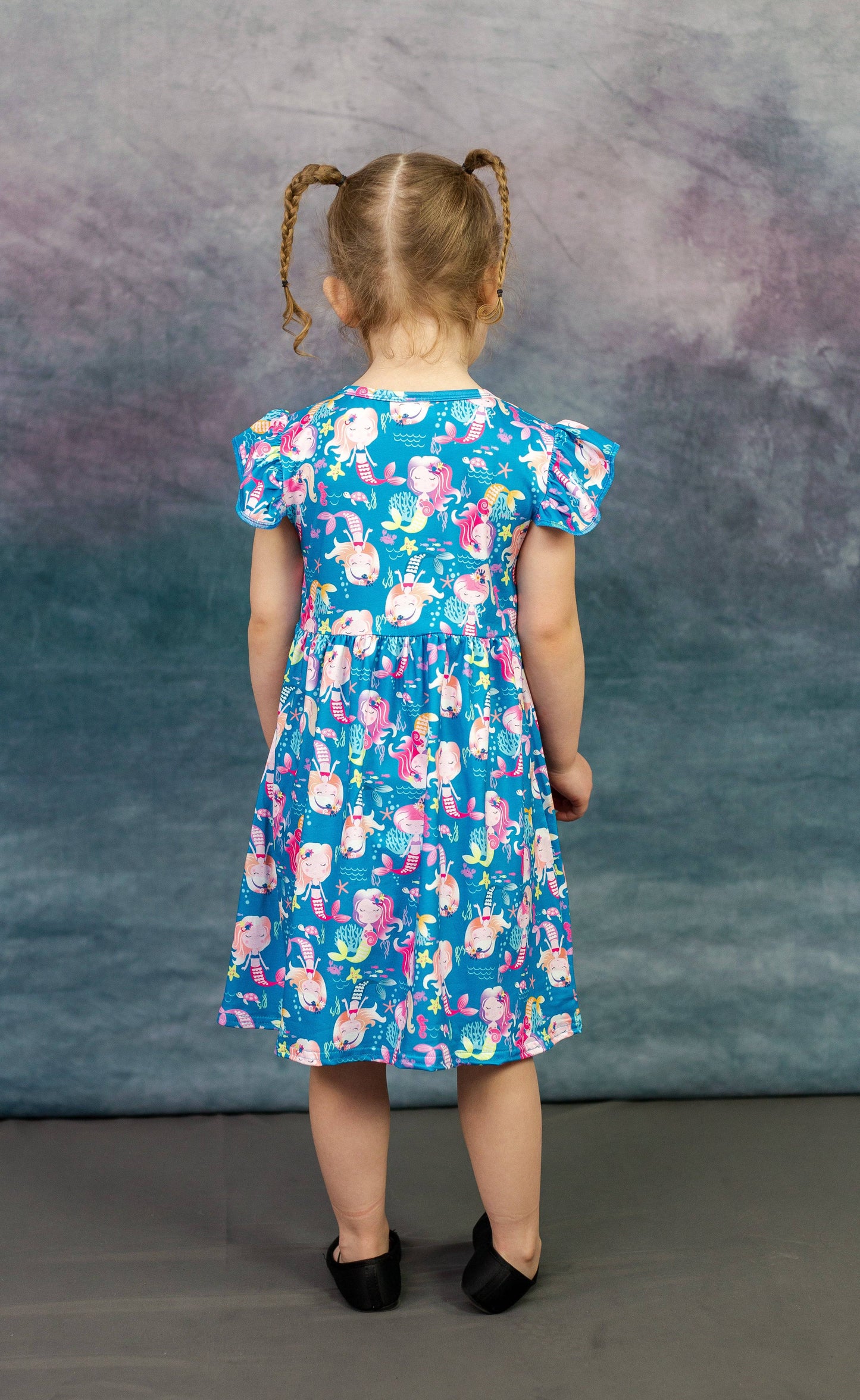 Ocean Friends Milk Silk Long Flutter Dress