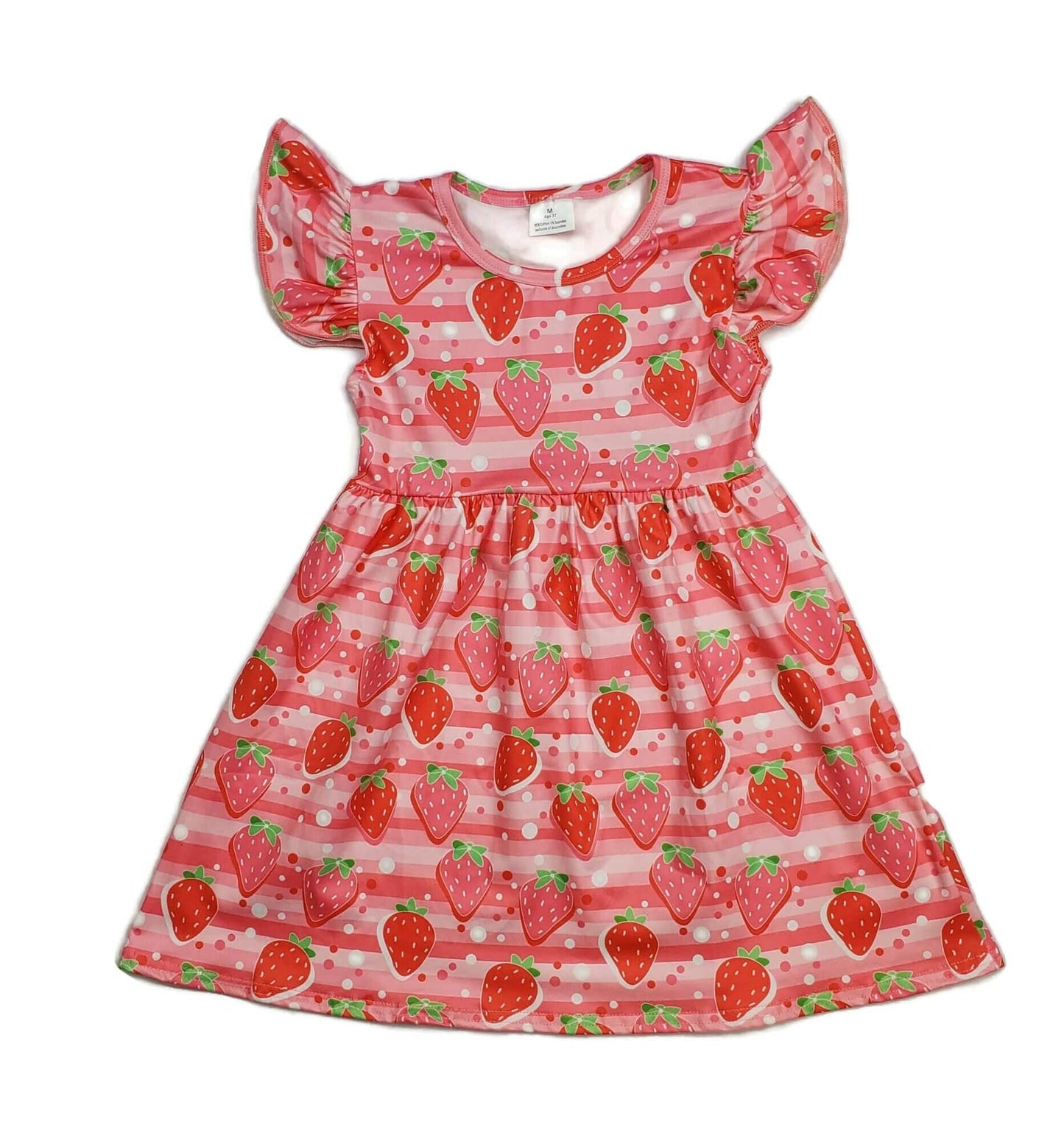 Strawberry Shortcake Milk Silk Long Flutter Dress
