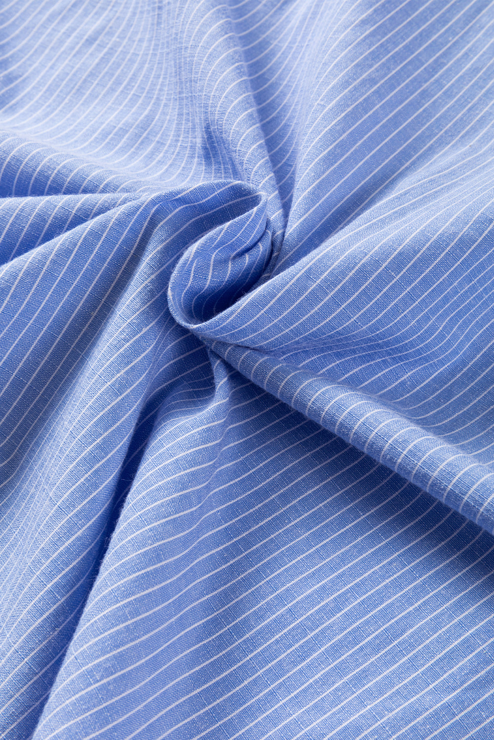 Stripe Roll-Tab Sleeve Pocketed Shirt