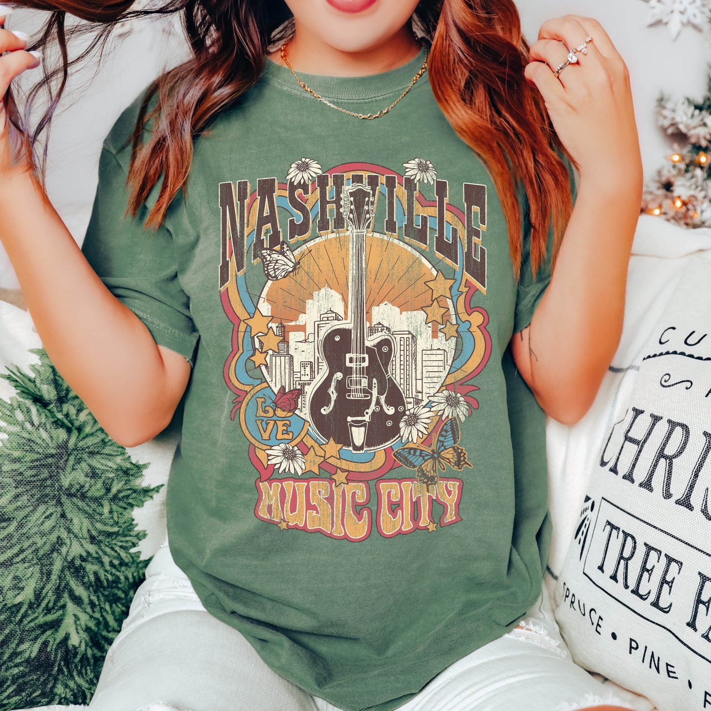 Nashville Music City Colorful Comfort Colors Tshirt