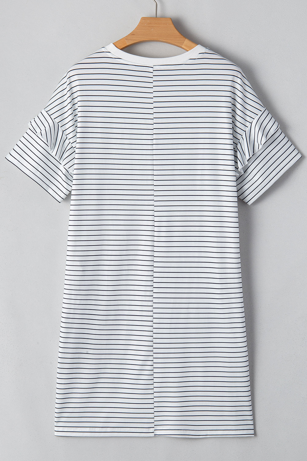 Stripe Ruffle Sleeve T-Shirt Dress