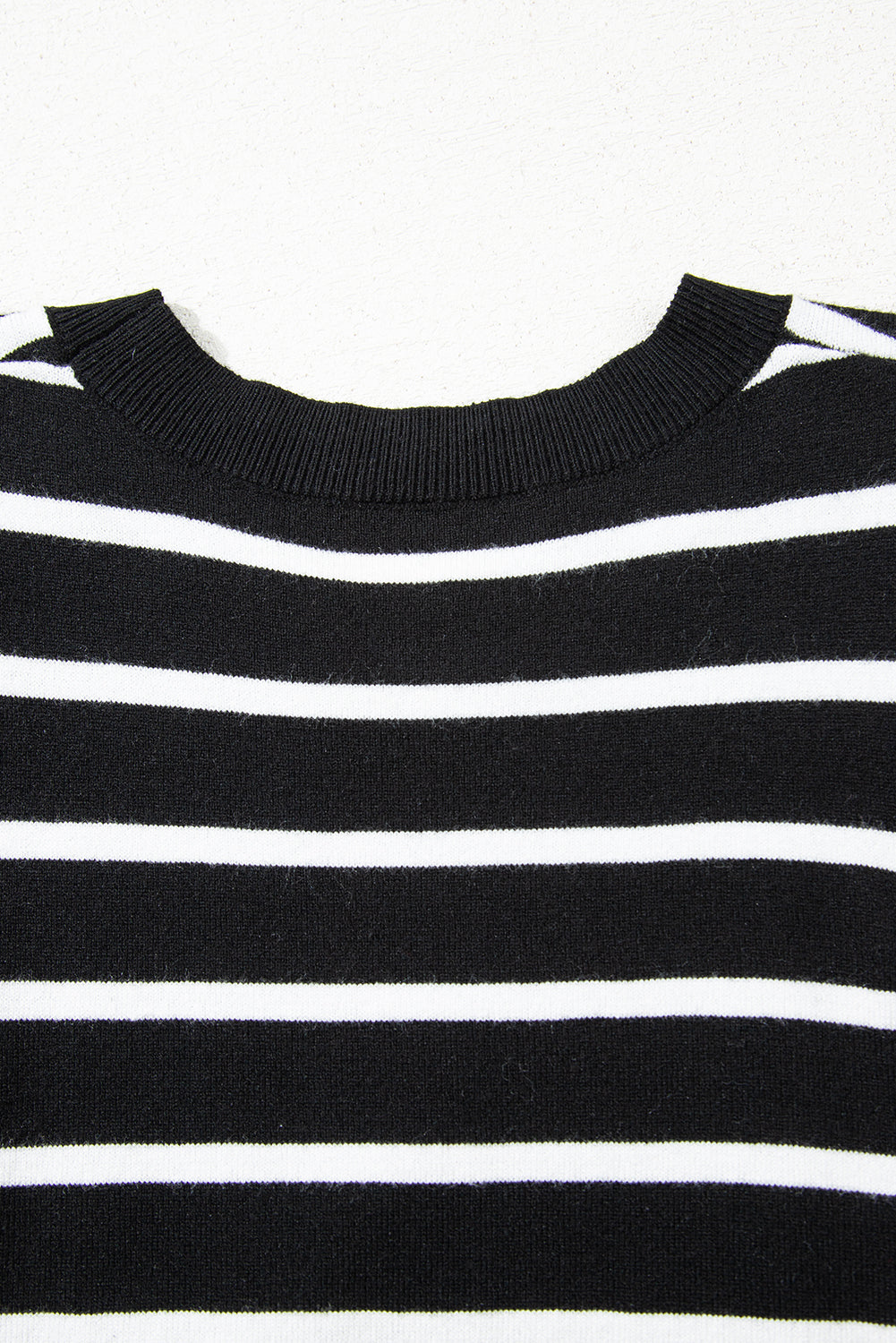 Stripe Ruched Bubble Sleeve Top
