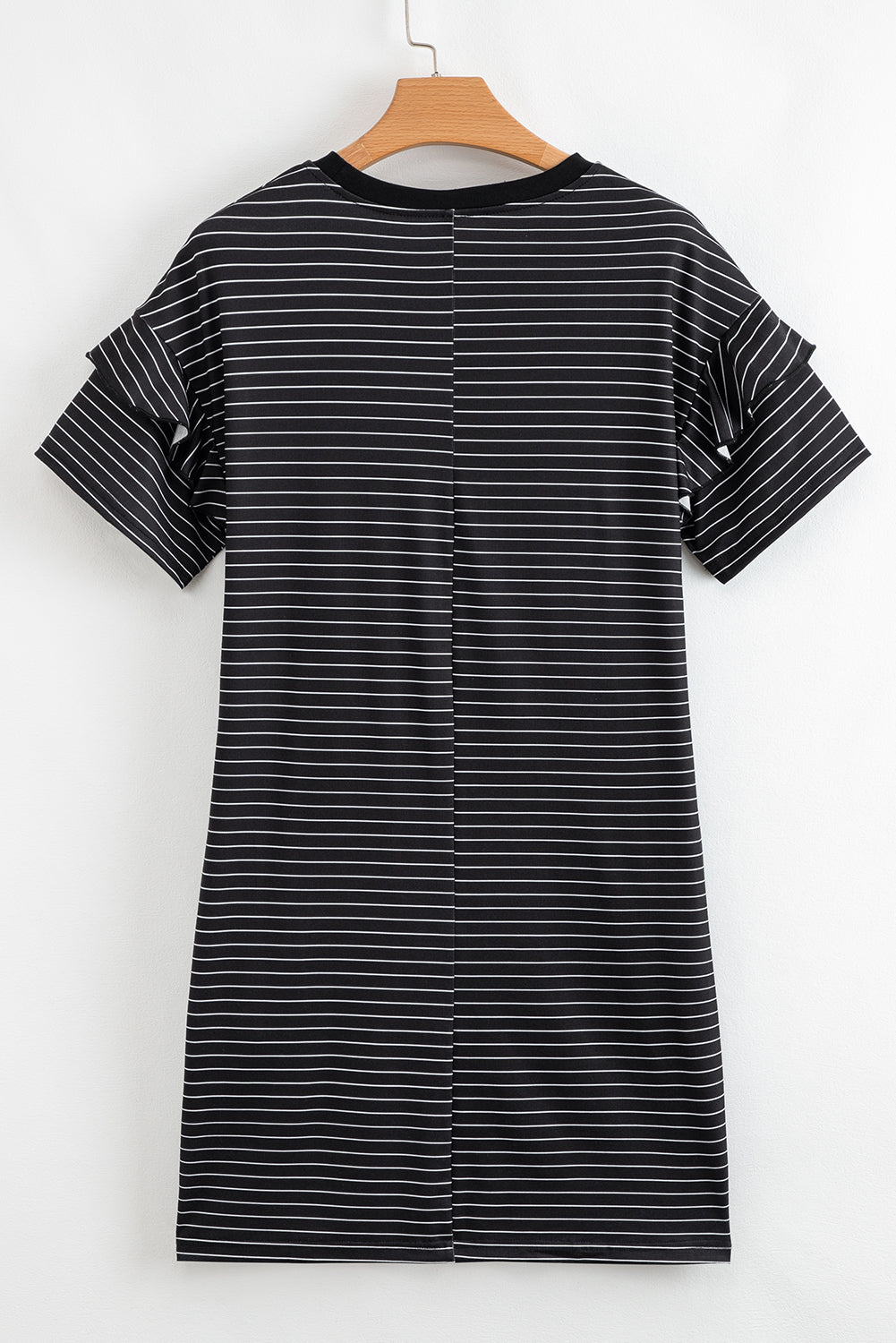 Stripe Ruffle Sleeve T-Shirt Dress