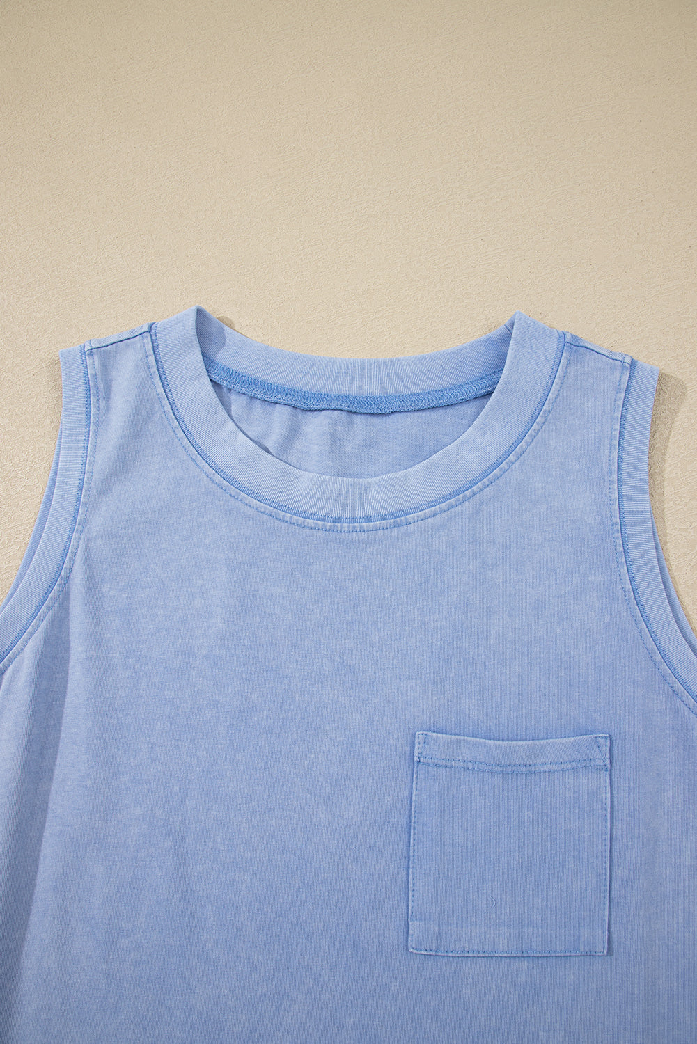 Mineral Wash Chest Pocket Tank Top