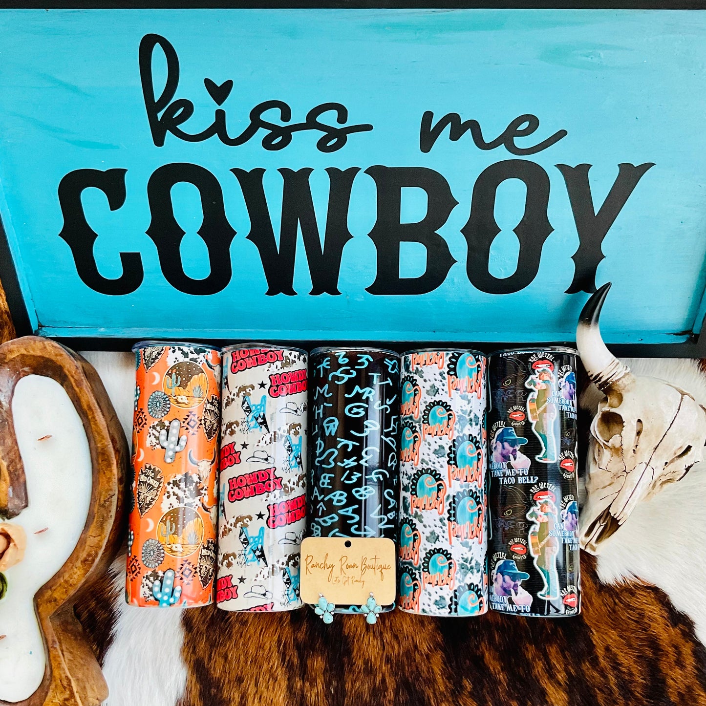 Howdy Cowboy Western 20oz Skinny Tumbler