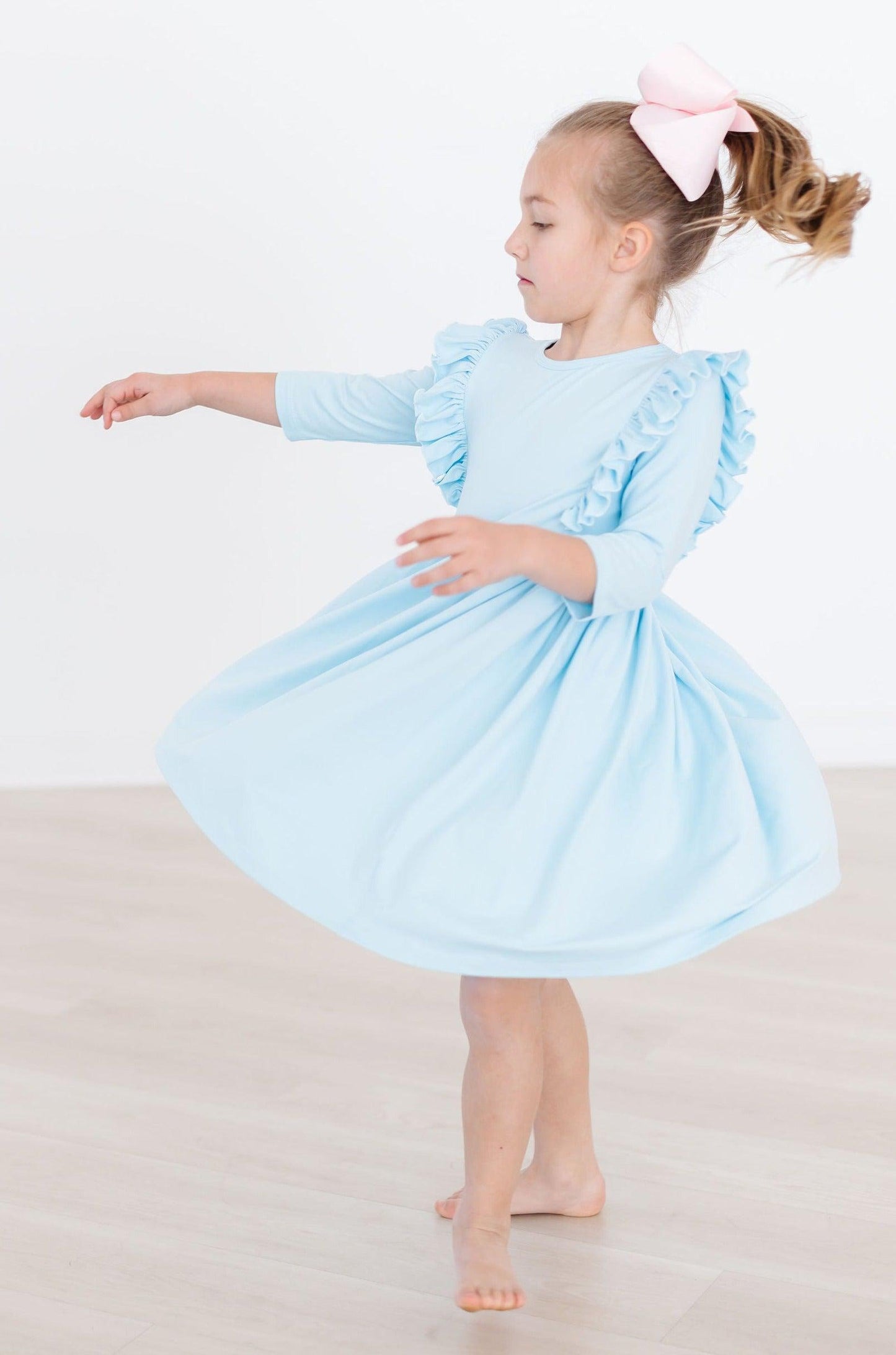 SALE Bluebird 3/4 Ruffle Twirl Dress