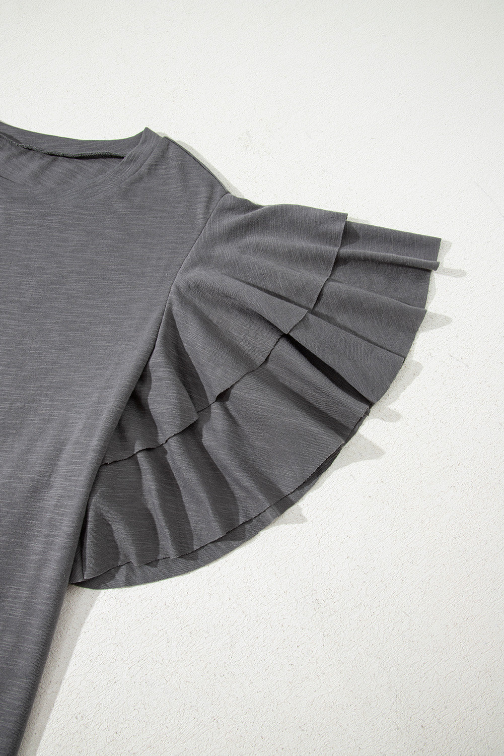 Plus Size Double Ruffle Short Sleeve Top
