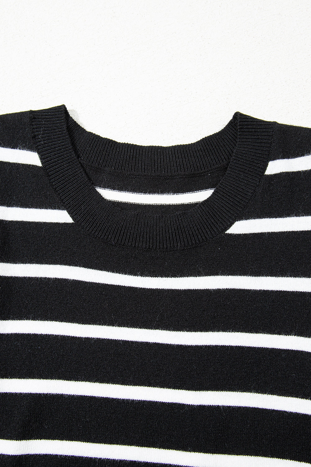 Stripe Ruched Bubble Sleeve Top