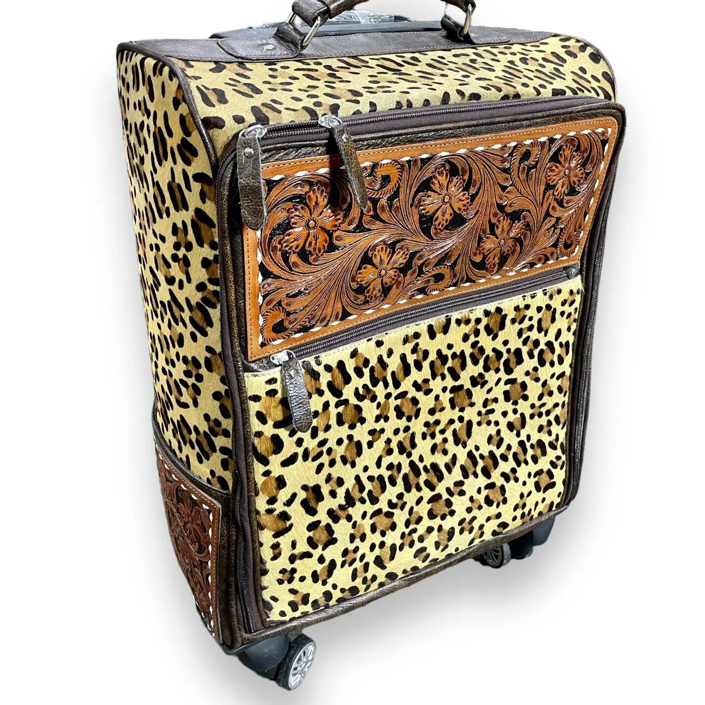 Animal Print Cowhide Rolling Luggagel