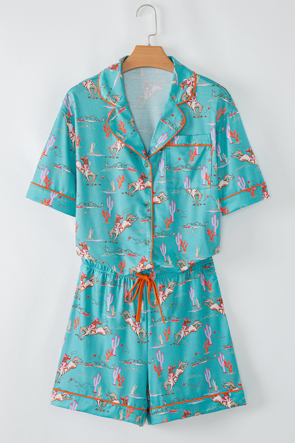 Western Cowgirl Top & Shorts Pajama Set