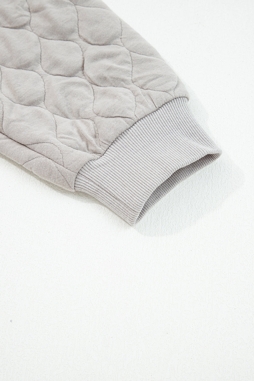 Plus Size Solid Quilted Quarter Zip Hoodie