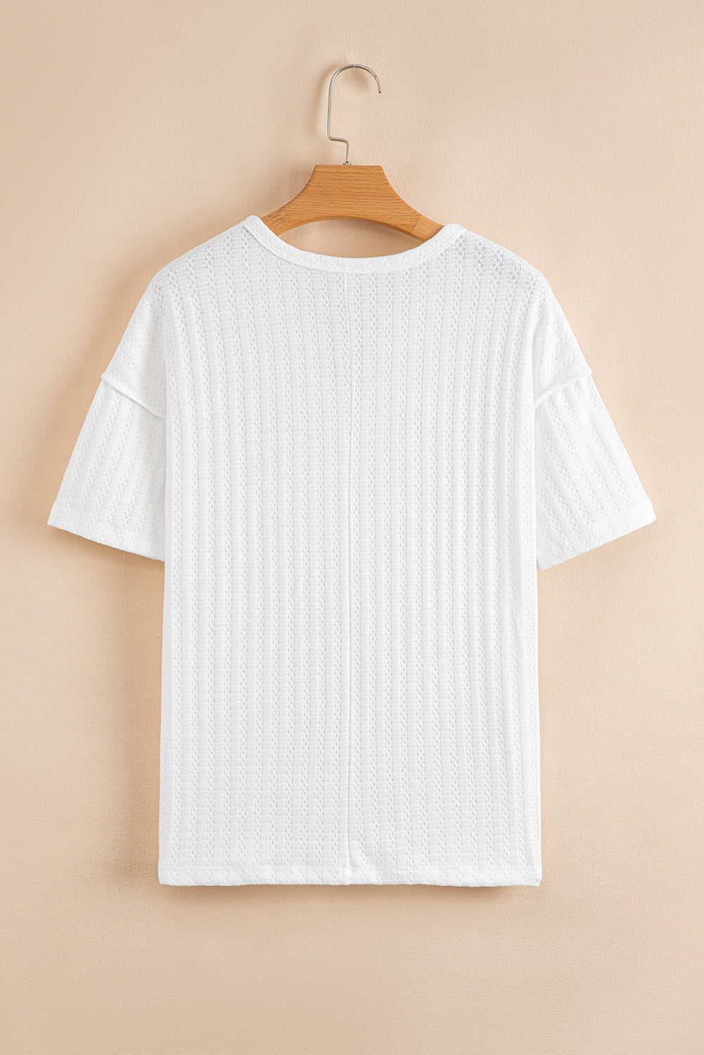 Textured Grommet Short Sleeve Top