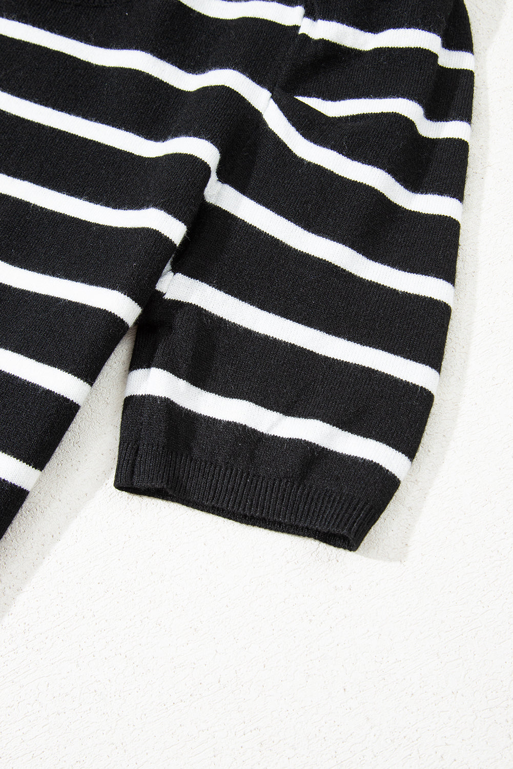 Stripe Ruched Bubble Sleeve Top