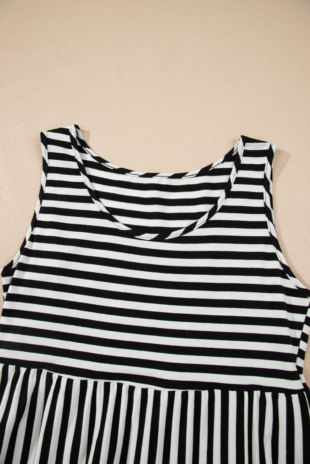 Stripe Sleeveless Tiered Mini Dress