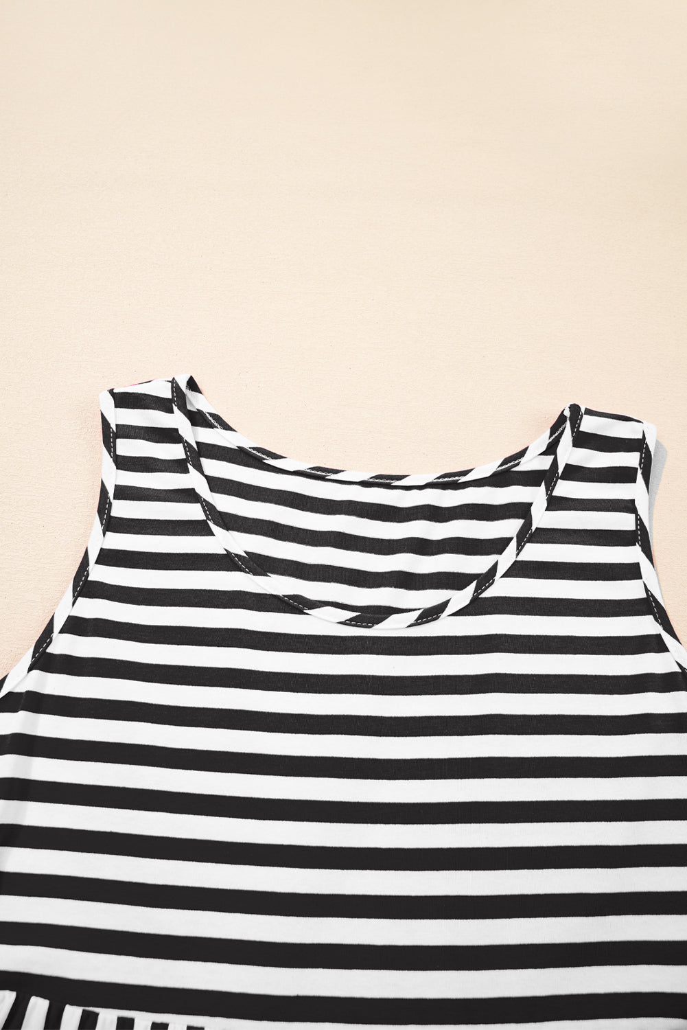 Stripe Sleeveless Tiered Mini Dress