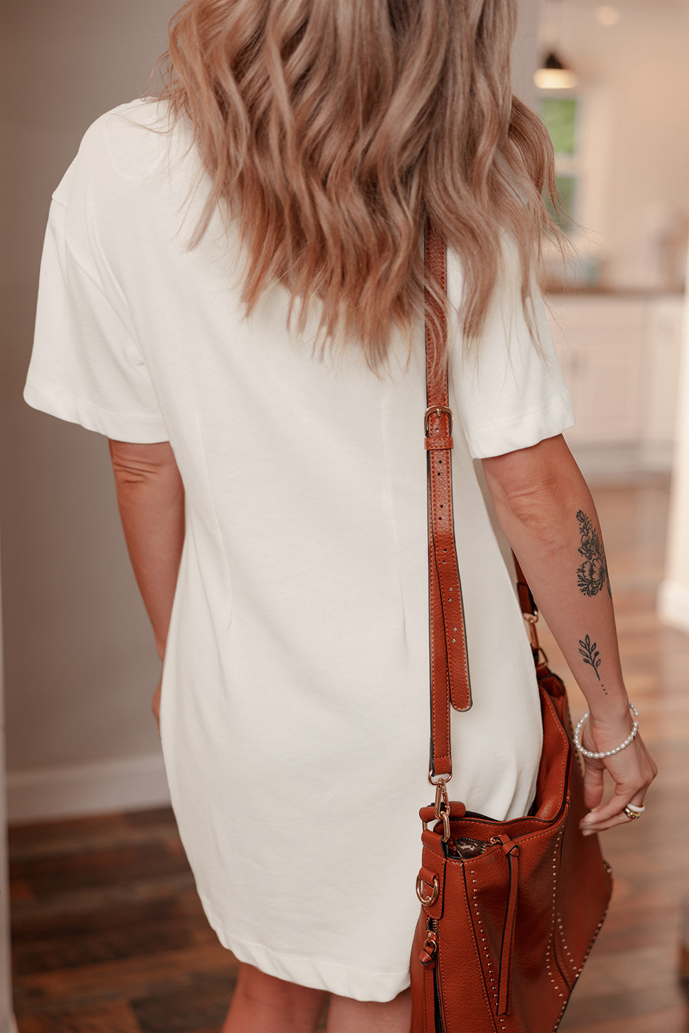 Solid Crewneck T-Shirt Dress