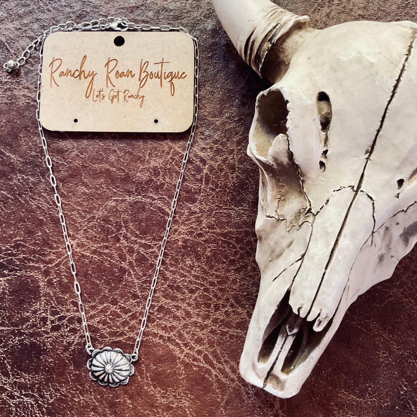 Western Concho Chain Necklace