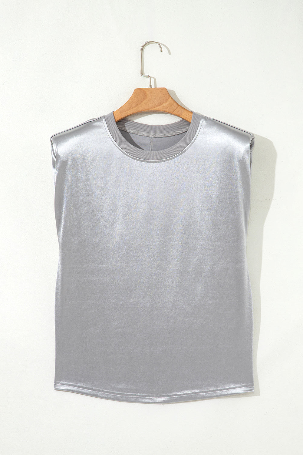 Metallic Crewneck Tank Top