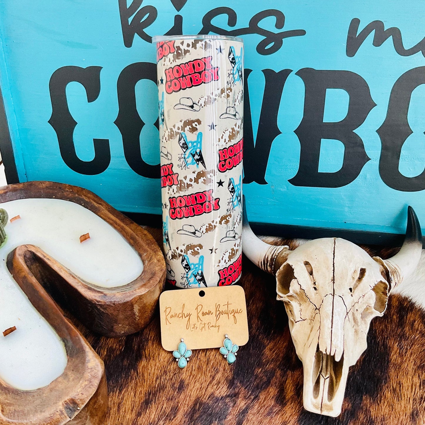 Howdy Cowboy Western 20oz Skinny Tumbler