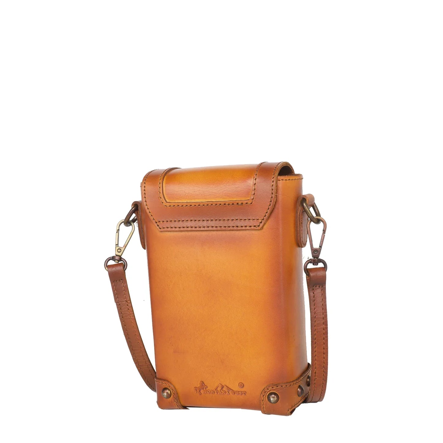 Montana West Genuine Leather Phone Case Wallet – Studded Crossbody