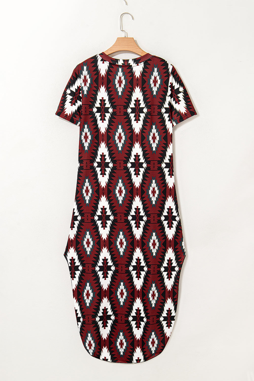 Western Aztec T-Shirt Maxi Dress