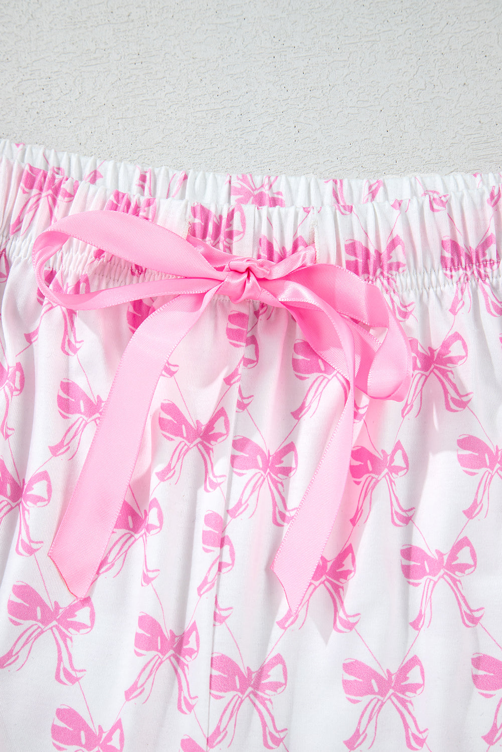 Bow Top and Shorts Pajama Set