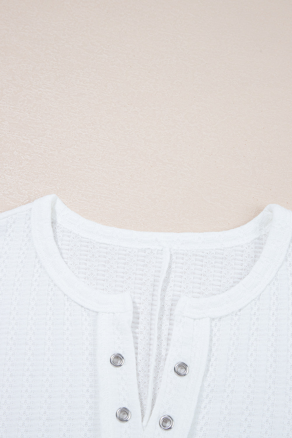 Textured Grommet Short Sleeve Top