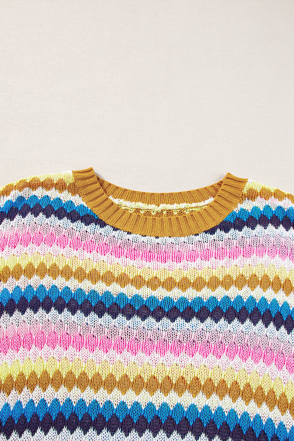 Stripe Ruffle Short Sleeve Sweater