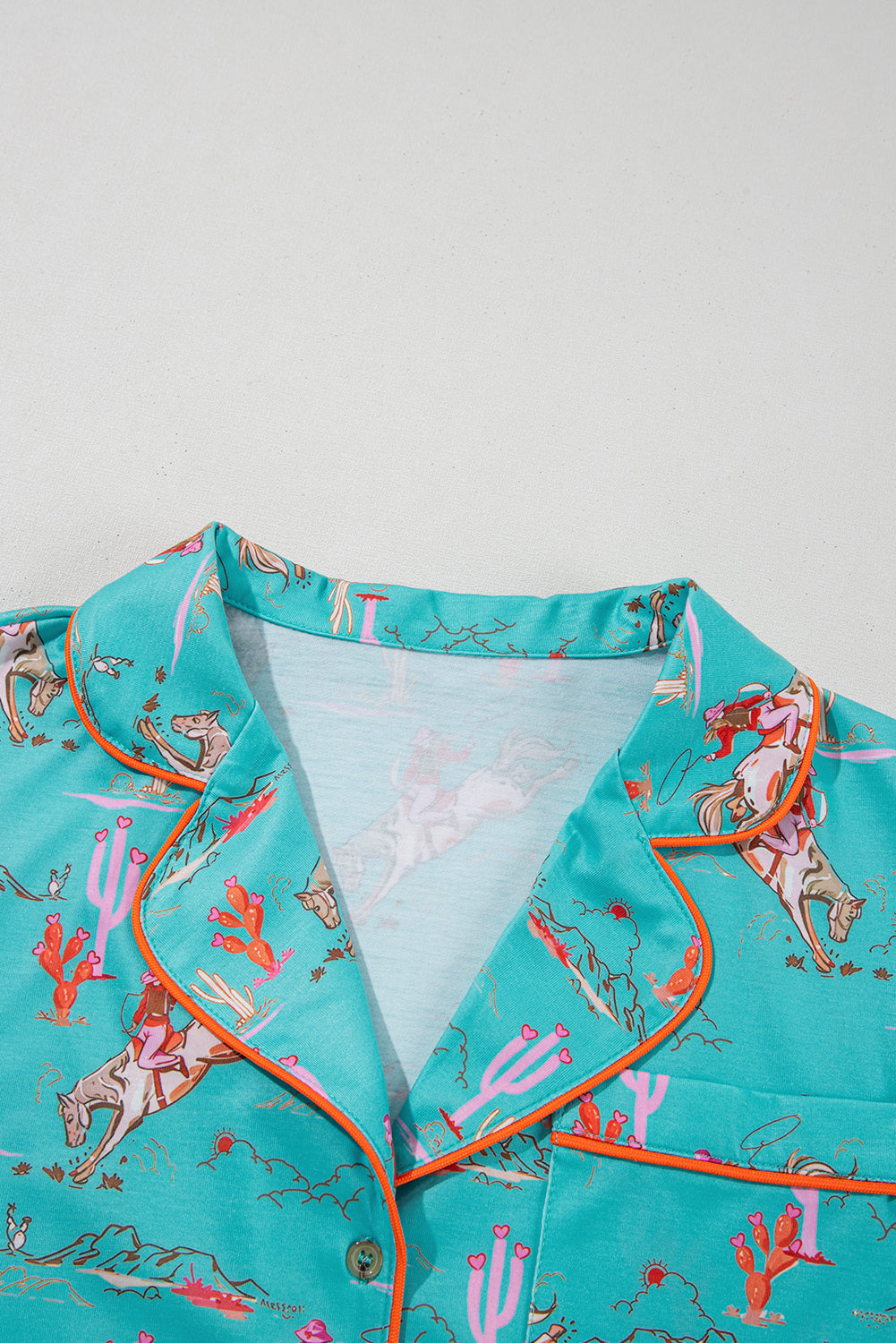 Western Cowgirl Top & Shorts Pajama Set