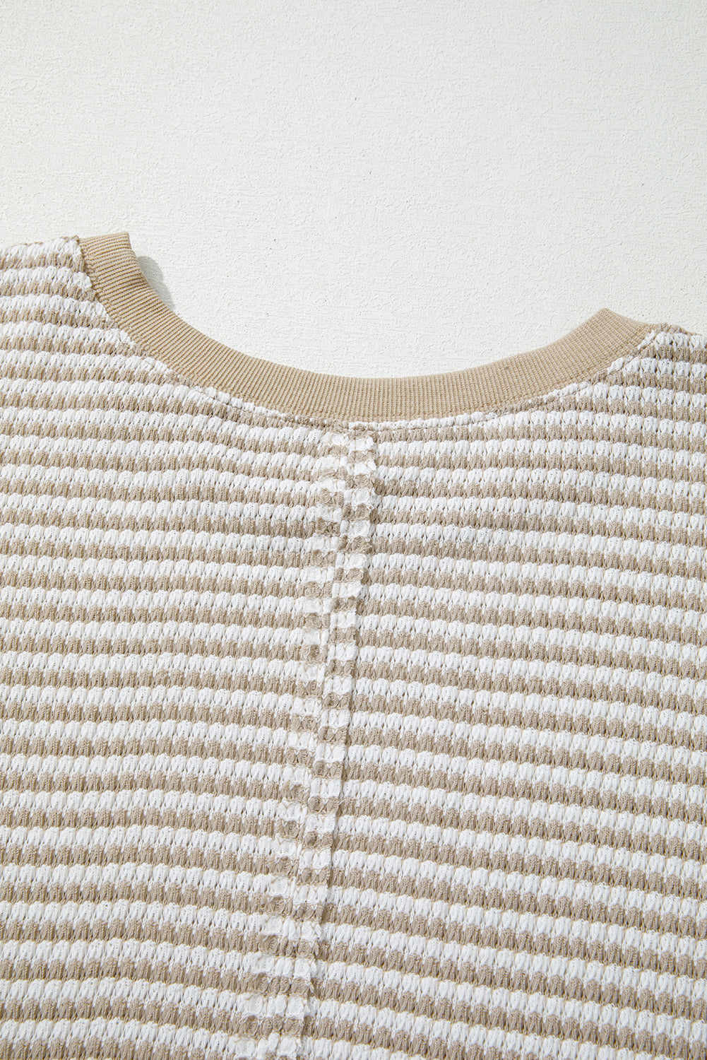 Plus Size Stripe Knit Ribbed Long Sleeve Top